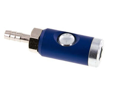 Hardened steel DN 7.4 Safety Air Coupling Socket with Push Button 8 mm Hose Pillar