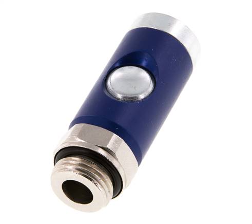 Hardened steel DN 7.4 Safety Air Coupling Socket with Push Button G 1/2 inch Male