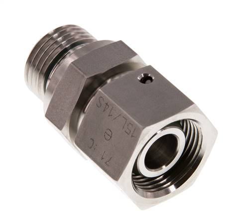 15L & G1/2'' Stainless Steel Straight Swivel with Male Threads 315 bar FKM O-ring Sealing Cone Adjustable ISO 8434-1