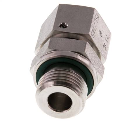 15L & G1/2'' Stainless Steel Straight Swivel with Male Threads 315 bar FKM O-ring Sealing Cone Adjustable ISO 8434-1