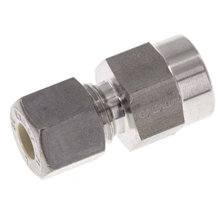 8L & G1/4'' Stainless Steel Straight Compression Fitting with Female Threads for Pressure Gauges 315 bar ISO 8434-1