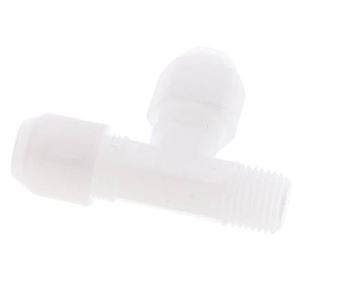 6x8mm & R1/4'' PP Right Angle Tee Hose Fitting with Male Threads 10bar/145psi [2 Pieces]