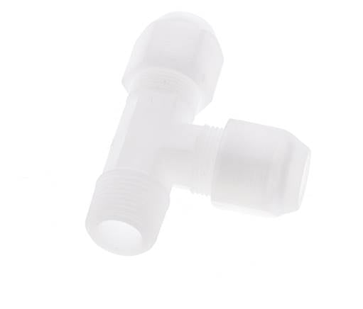 8x10mm & R3/8'' PP Right Angle Tee Hose Fitting with Male Threads 10bar/145psi [2 Pieces]