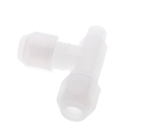 6x8mm & R1/8'' PP Right Angle Tee Hose Fitting with Male Threads 10bar/145psi [2 Pieces]
