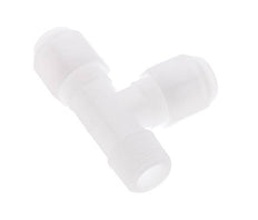 8x10mm & R3/8'' PP Right Angle Tee Hose Fitting with Male Threads 10bar/145psi [2 Pieces]