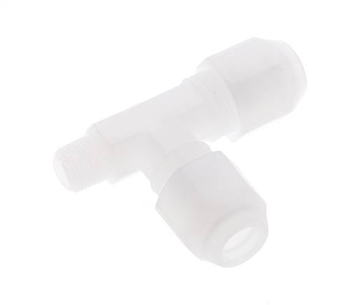 6x8mm & R1/8'' PP Right Angle Tee Hose Fitting with Male Threads 10bar/145psi [2 Pieces]