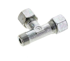 12S & M18x1.5 (con) Zink Plated Steel Right Angle Tee Cutting Fitting with Male Threads 630 bar ISO 8434-1