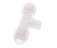 10x12mm & R3/8'' PVDF T-Shape Hose Fitting with Male Threads 10bar/145psi