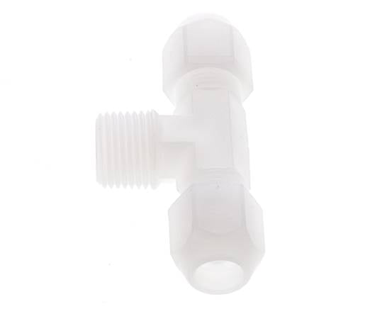 10x12mm & R1/2'' PVDF T-Shape Hose Fitting with Male Threads 10bar/145psi