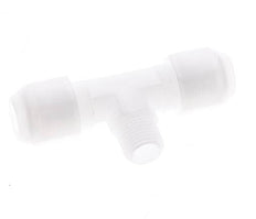 8x10mm & R1/4'' PP T-Shape Hose Fitting with Male Threads 10bar/145psi [2 Pieces]