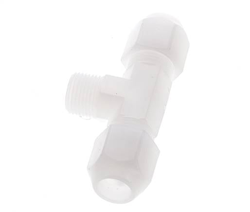 10x12mm & R3/8'' PVDF T-Shape Hose Fitting with Male Threads 10bar/145psi