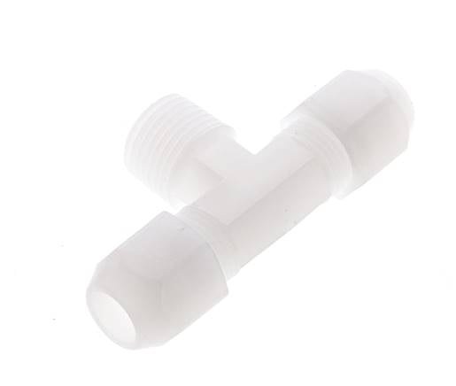 10x12mm & R1/2'' PVDF T-Shape Hose Fitting with Male Threads 10bar/145psi