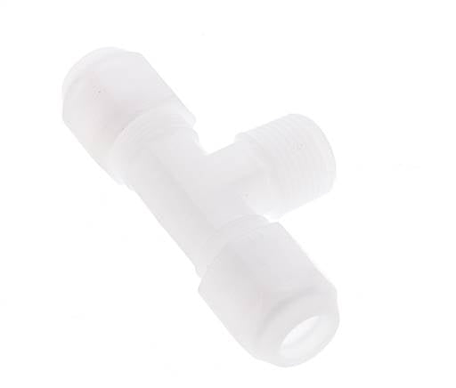 8x10mm & R3/8'' PP T-Shape Hose Fitting with Male Threads 10bar/145psi [2 Pieces]