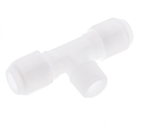 8x10mm & R3/8'' PP T-Shape Hose Fitting with Male Threads 10bar/145psi [2 Pieces]