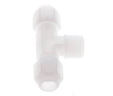 10x12mm & R1/2'' PVDF T-Shape Hose Fitting with Male Threads 10bar/145psi