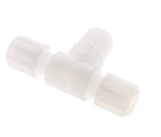 6x4mm & G1/4'' PVDF T-Shape Tee Compression Fitting with Male Threads 10 bar