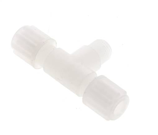 6x4mm & G1/8'' PVDF T-Shape Tee Compression Fitting with Male Threads 10 bar