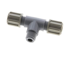 6x4mm & G1/8'' PA T-Shape Tee Compression Fitting with Male Threads 10 bar [2 Pieces]