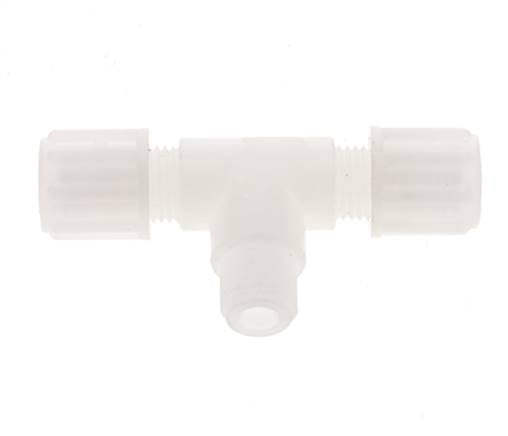 6x4mm & G1/8'' PVDF T-Shape Tee Compression Fitting with Male Threads 10 bar