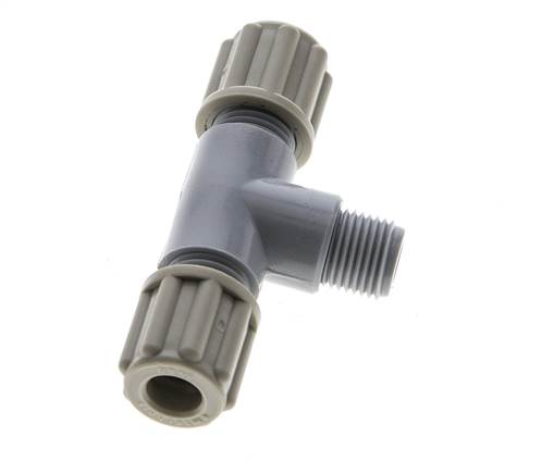 6x4mm & G1/8'' PA T-Shape Tee Compression Fitting with Male Threads 10 bar [2 Pieces]