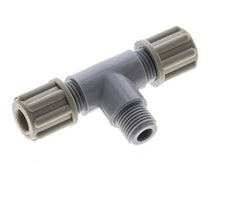 6x4mm & G1/8'' PA T-Shape Tee Compression Fitting with Male Threads 10 bar [2 Pieces]