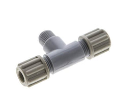 6x4mm & G1/8'' PA T-Shape Tee Compression Fitting with Male Threads 10 bar [2 Pieces]