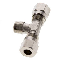 6LL & R1/8'' Nickel plated Brass T-Shape Tee Cutting Fitting with Male Threads 100 bar ISO 8434-1 [2 Pieces]