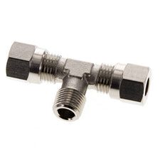 6LL & R1/8'' Nickel plated Brass T-Shape Tee Cutting Fitting with Male Threads 100 bar ISO 8434-1 [2 Pieces]