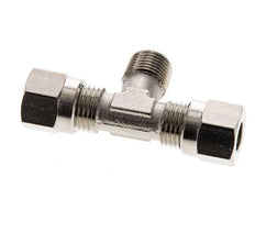 6LL & R1/8'' Nickel plated Brass T-Shape Tee Cutting Fitting with Male Threads 100 bar ISO 8434-1 [2 Pieces]
