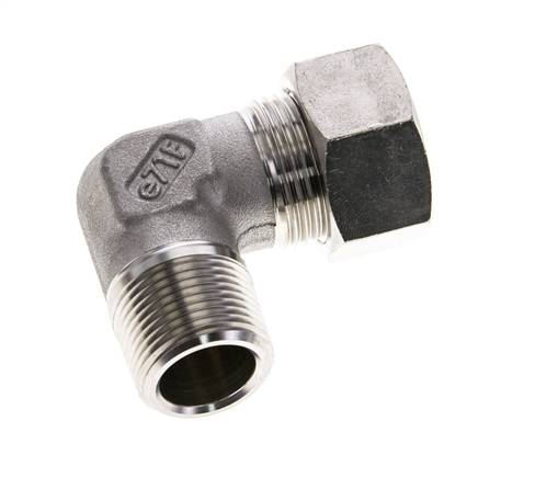 3/4'' NPT Male x 22L Stainless steel 90 deg Elbow Compression Fitting 160 Bar DIN 2353