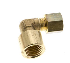 G 1/4'' x 6mm Brass 90 deg Elbow Compression Fitting 150 Bar DIN EN 1254-2