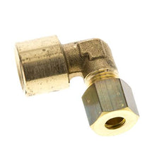 G 1/4'' x 6mm Brass 90 deg Elbow Compression Fitting 150 Bar DIN EN 1254-2