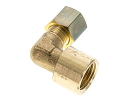 G 1/4'' x 6mm Brass 90 deg Elbow Compression Fitting 150 Bar DIN EN 1254-2