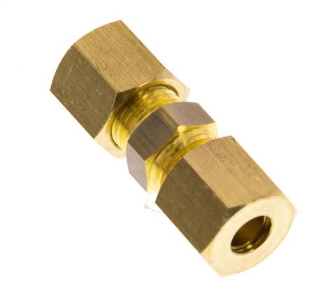 6mm Brass Straight Compression Fitting 150 Bar DIN EN 1254-2 [2 Pieces]