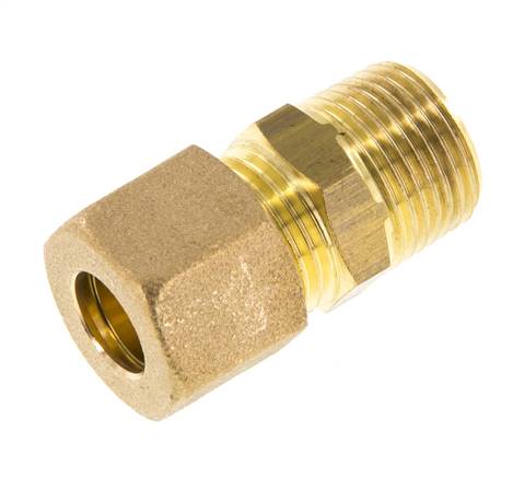 R 3/8'' Male x 10mm Brass Straight Compression Fitting 95 Bar DIN EN 1254-2