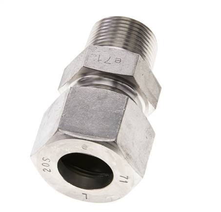 3/4'' NPT Male x 20S Stainless steel Straight Cutting Ring 400 Bar DIN 2353