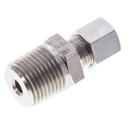1/2'' NPT Male x 8L Stainless steel Straight Compression Fitting 315 Bar DIN 2353