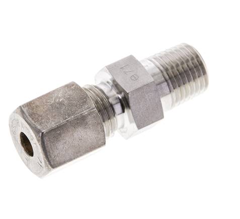 1/4'' NPT Male x 6S Stainless steel Straight Compression Fitting 630 Bar DIN 2353