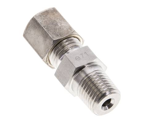 1/4'' NPT Male x 6S Stainless steel Straight Compression Fitting 630 Bar DIN 2353