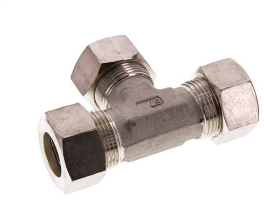 22L Stainless steel Tee Compression Fitting 160 Bar DIN 2353
