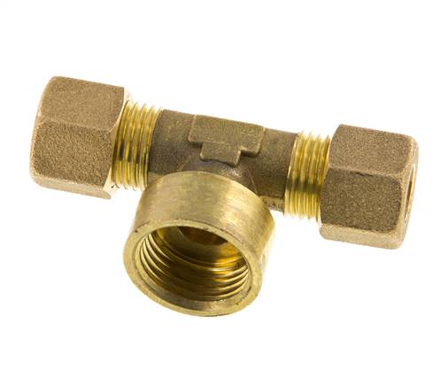 G 1/2'' x 10mm Brass Tee Compression Fitting 95 Bar DIN EN 1254-2