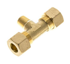R 1/4'' Male x 12mm Brass Tee Compression Fitting 75 Bar DIN EN 1254-2