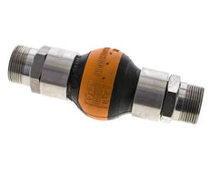 Threaded Rubber Expansion Joint DN32 R 1-1/4'' (Male)-R 1-1/4'' (Male) EPDM Stainless Steel