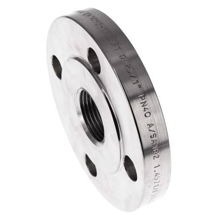 Threaded Flange DN25-PN40 Rp 1'' Stainless Steel 1.4571 DIN 2567 And EN 1092-1 (Type 13)