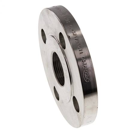 Threaded Flange DN40-PN40 Rp 1-1/2'' Stainless Steel 1.4571 DIN 2567 And EN 1092-1 (Type 13)
