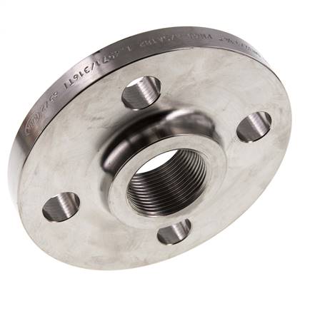 Threaded Flange DN100-PN40 Rp 4'' Stainless Steel 1.4571 DIN 2567 And EN 1092-1 (Type 13)