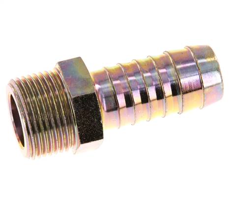 G 3/4'' Male x 19mm Zinc plated Steel Hose barb 25 Bar