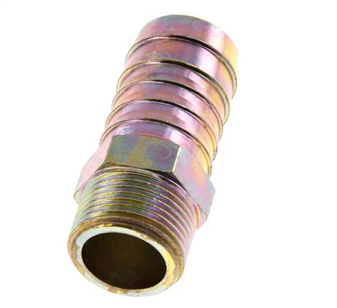 G 3/4'' Male x 25mm Zinc plated Steel Hose barb 25 Bar