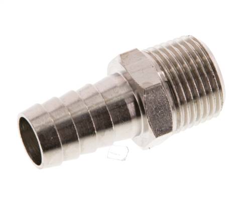 R 3/8'' Male x 12mm Nickel plated Brass Hose barb 16 Bar [5 Pieces]