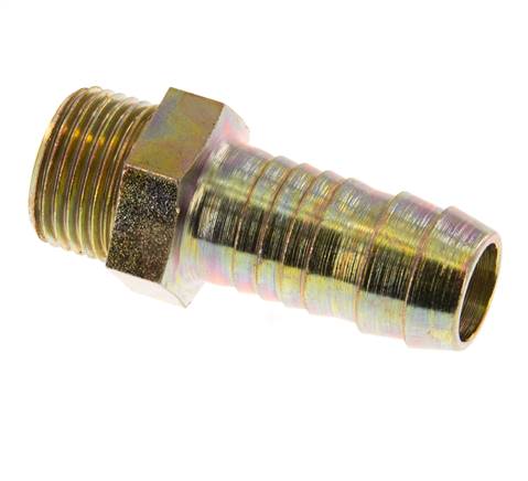 G 3/8'' Male x 13mm Zinc plated Steel Hose barb 25 Bar [2 Pieces]